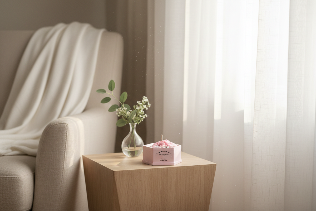 Fresh Linen candle lifestyle scene