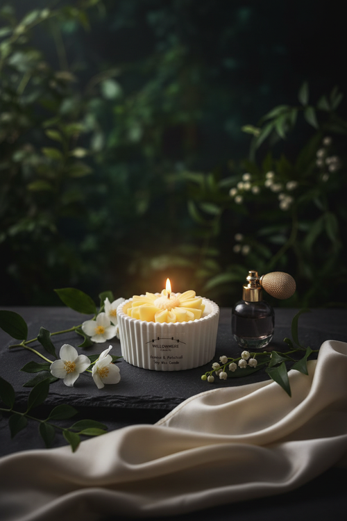 Jasmine & Patchouli moonlit botanical lifestyle setting